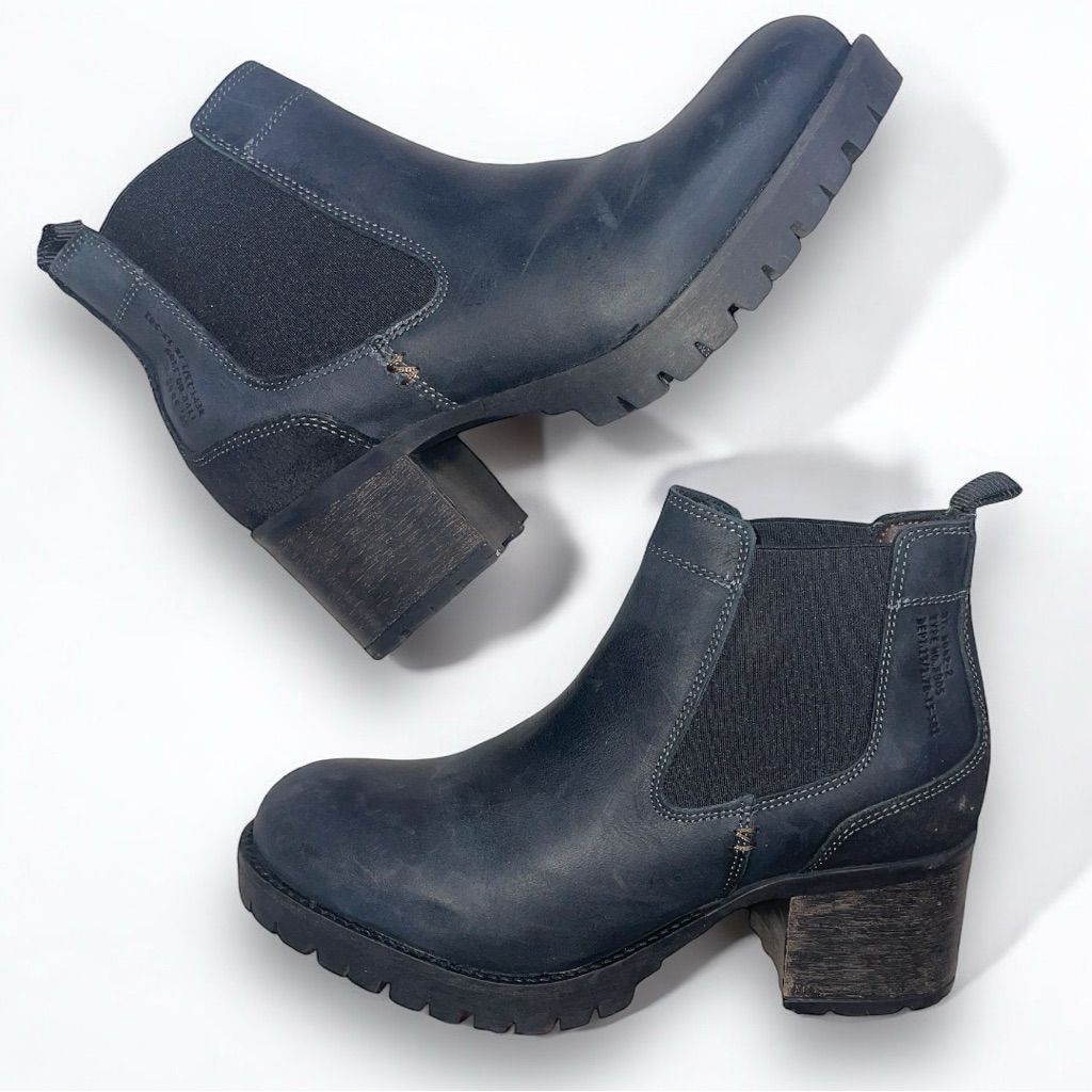 Bull Boxer Black Leather, Heeled, Ankle Boot
